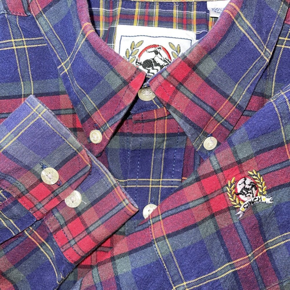 Cinch Shirt Men Medium Plaid Cowboy Ranch Rodeo Rockabilly Colorful Button Down